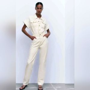Zara cream jumpsuit